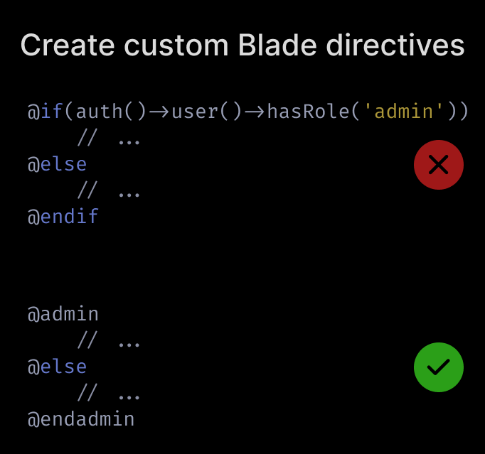 Create custom Blade directives for business logic
