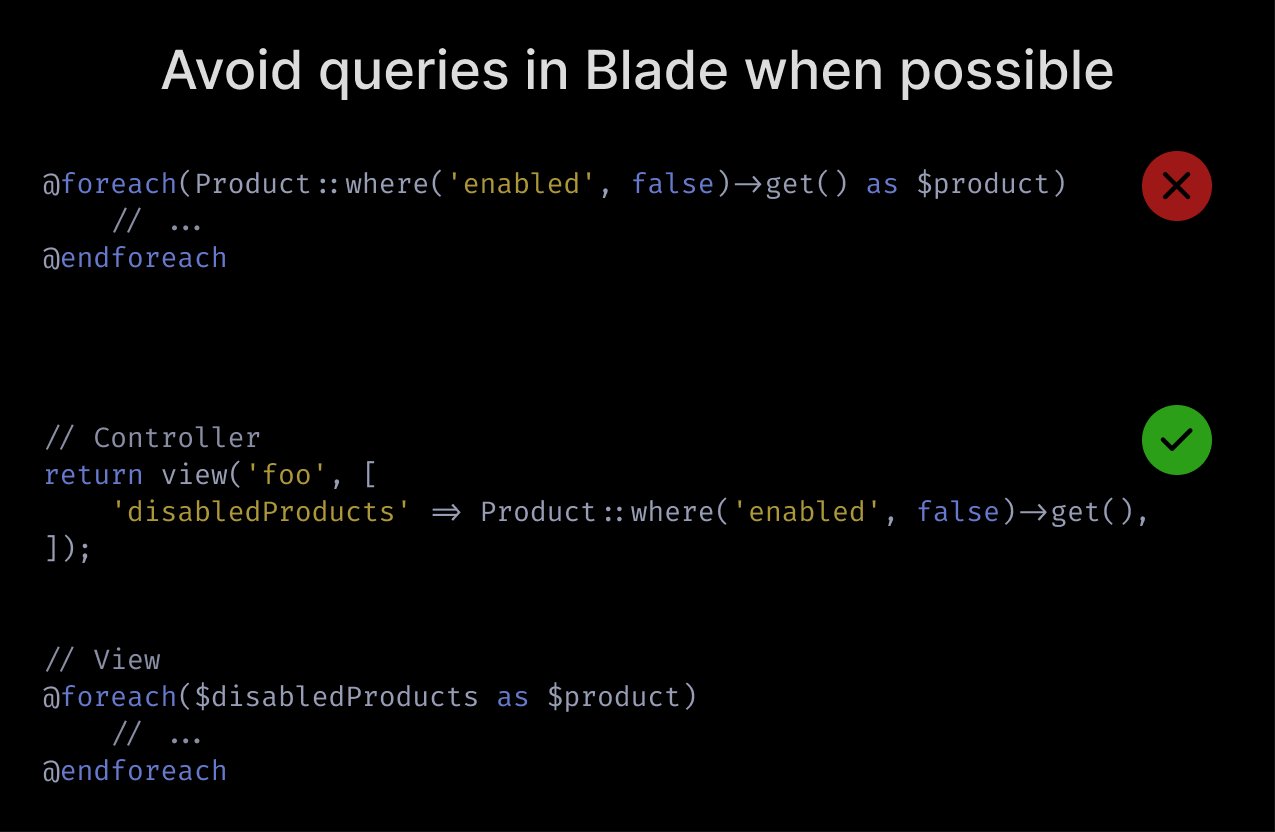 Avoid queries in Blade when possible