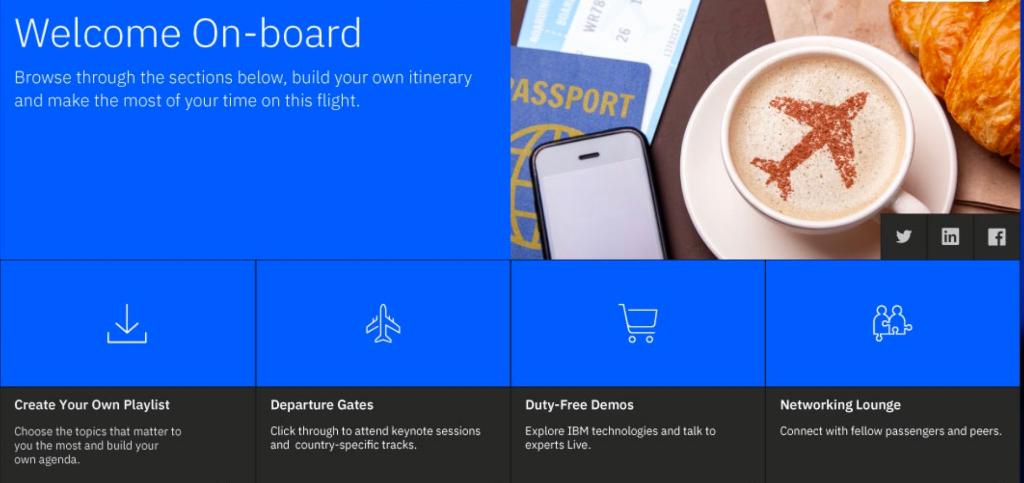 Browse through the sections of #IBMDigitalSummit and make the most of your time on this flight. Create your own playlist by visiting the departure gates, duty-free demos, networking &amp; #developer lounges and discover the latest technologies. Check-in now: ibm.co/3flImBR
