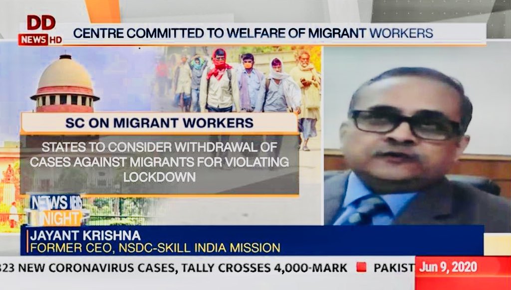 Joined the Panel Discussion on Doordarshan News National Network on the Migrant Labour issue.
youtu.be/xvTH06AGJTY
@DDNewslive @DDNewsHindi @DDNational @LabourMinistry @NITIAayog @PMOIndia @MigrantLabor @SupremeCourtFan @