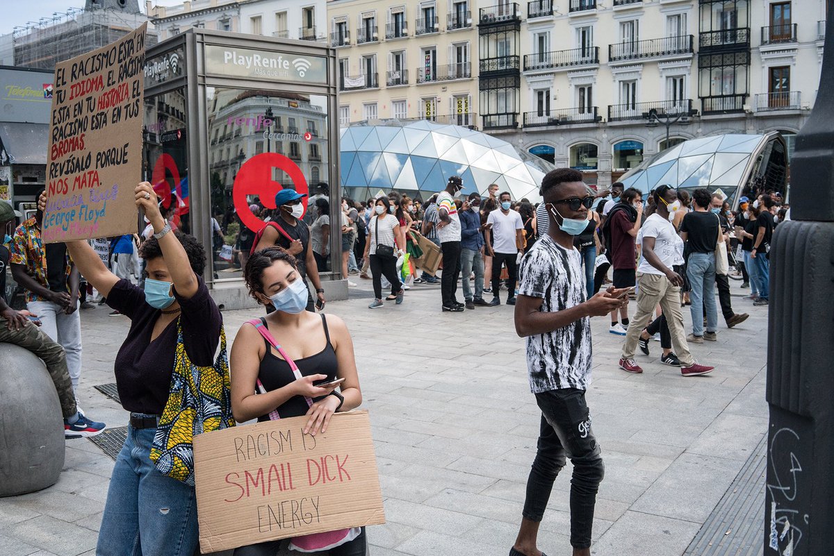 March in support of #BLACK_LIVES_MATTER #BlackLivesMatterSpain 
Madrid. June 7 2029.