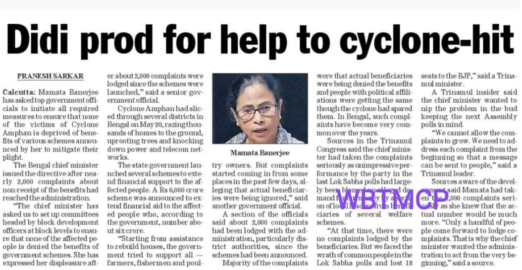 NilanjanDasAITC's tweet photo. Bengal is the only state that has been hit by a Supercyclone and has suffered unfathomable damage worth ~₹1 lakh crore.
Why then our elected representative, Hon’ble @MamataOfficial, not allowed to speak in the #PMCMsMeet?
#stoptargetingbengal https://t.co/TW3t7W7ppM