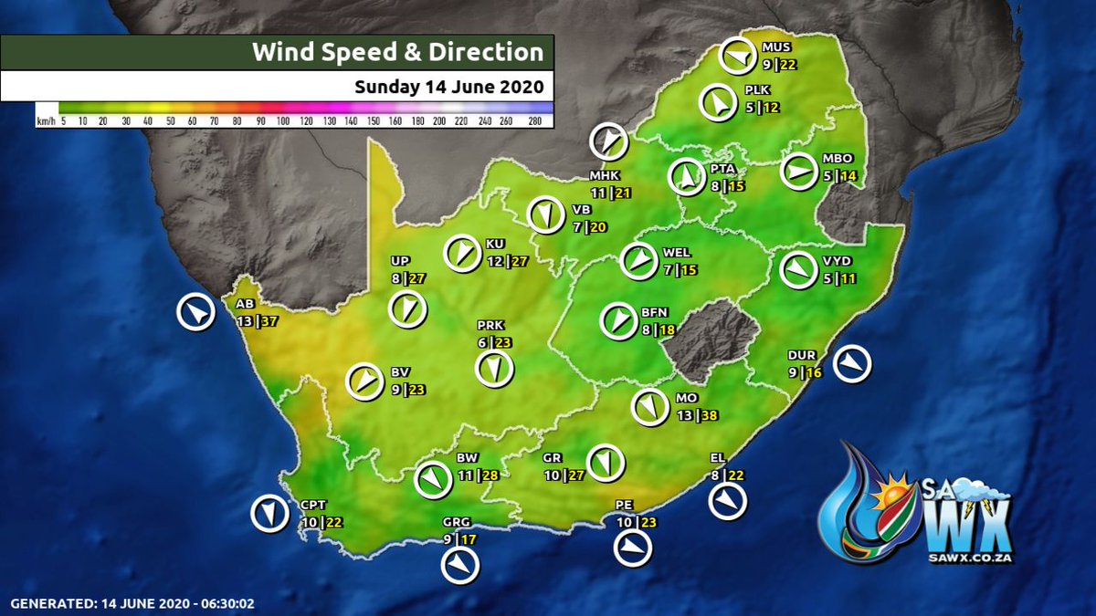 afriwx's tweet photo. 🇿🇦 Clouds, Winds and UVB for 𝙎𝙤𝙪𝙩𝙝 𝘼𝙛𝙧𝙞𝙘𝙖 Today (Tuesday 16 June 2020) - 🌞 🇿🇦 Weather @ https://t.co/v7nzukUAo4 - #Meteogram #WXCharts #SouthAfrica #Weather #Clouds #Wind #UVBIndex #SAWX https://t.co/ThHDpkIpzz