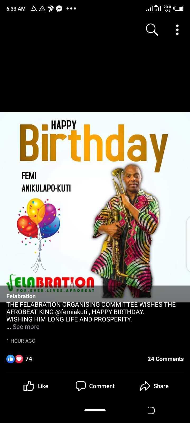 Happy birthday 2 baba KUTI new age *KALAKUTA*    