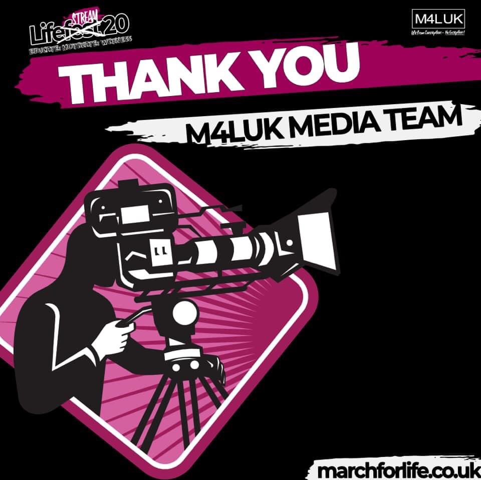 March4LifeUK's tweet photo. We would like to thank our #March4LifeUK media team. If you joined us, you will know the amazing job they did for our #LifeStream20 👏👏👏👏 thank you! 

#equalfromdayone https://t.co/yBQwuHWtDd