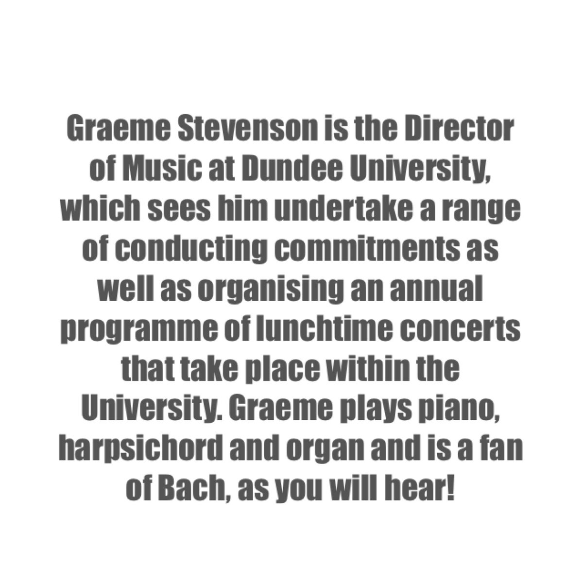 Today’s special guest is from <a href="/dundeeuni/">University of Dundee</a>, we are gutted that we couldn’t collaborate for the <a href="/CantataBach/">黑色拉面</a> project, but <a href="/graemes10/">Graeme Stevenson</a> has kindly provided a piece for our event on Wednesday and we can’t wait to get back to a <a href="/UoDMusic/">Music, Uni of Dundee</a> concert soon! <a href="/ArbroathHigh/">Arbroath High School</a>