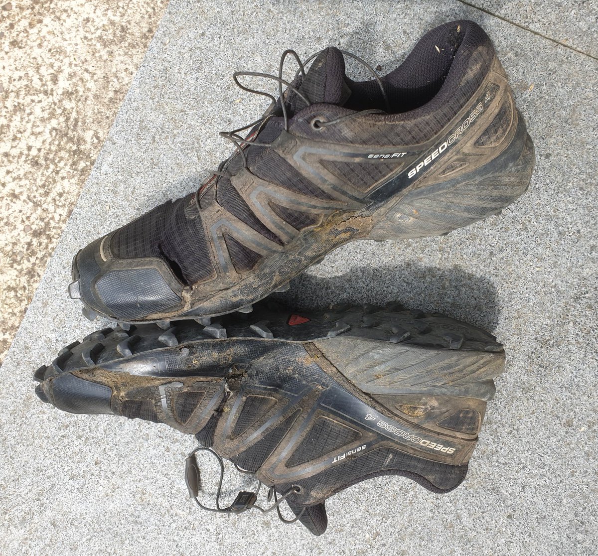 unicarval's tweet photo. Bye bye to my @SalomonRunning #Speedcross4, seventh pair in this line. I managed 920 km of almost all off-road running before they told my shins it was time to go. As ever, money on Salomon well spent. https://t.co/SHuYIP6b9y