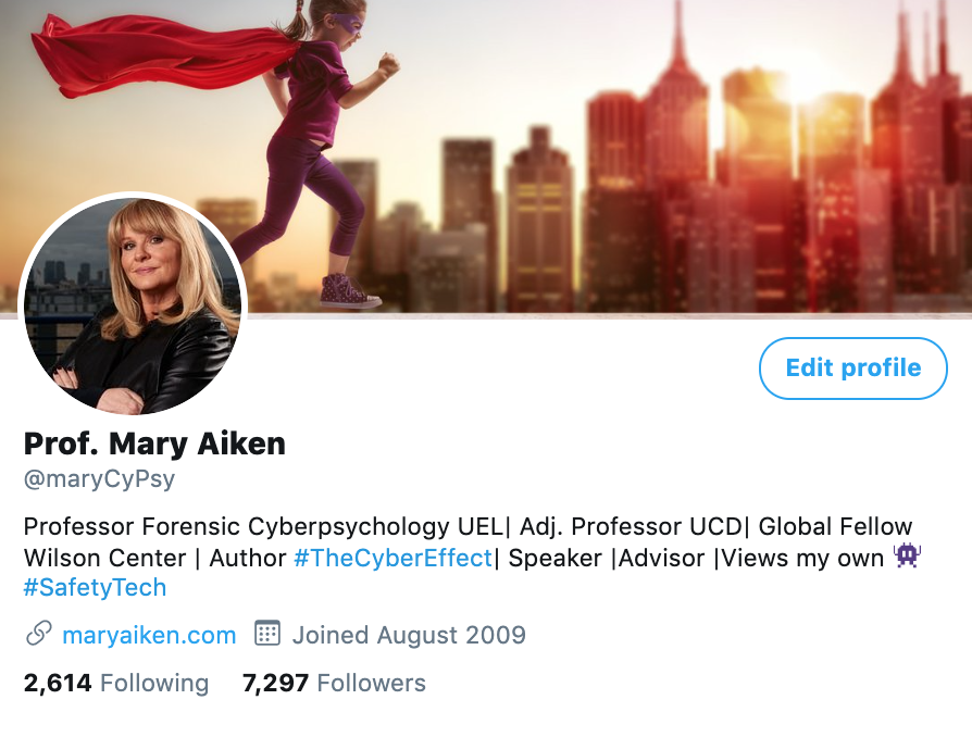 Prof. Mary Aiken tweet media