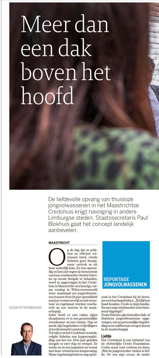 Veel aandacht vandaag in <a href="/delimburger/">De Limburger</a>. Gedeputeerde van <a href="/limburg/">Provincie Limburg</a>, <a href="/housmans74/">Robert Housmans🚜</a>, lichtte project High5 toe: het realiseren van 5 Credohuizen in Limburg. Tijdens het bezoek deelde een jongere haar ervaringen.

<a href="/gemeenteheerlen/">Gemeente Heerlen</a>  <a href="/Gem_Kerkrade/">Gemeente Kerkrade</a> <a href="/PMAvanZutphen/">Peter van Zutphen</a> @paulblokhuis