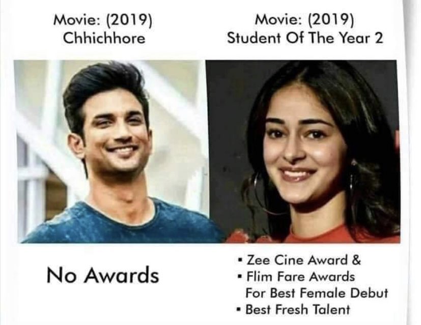 _narcissism__'s tweet photo. #JusticeForSushantSinghRajput It seems like we too are responsible for this cause we had never been supporting the real talent. Just check out insta and see the followers of Ananya, Sara, etc and come back to Sushant, Nawazuddin,etc. That's the difference which we made🙂.
#ripsr https://t.co/CZVohNIrg4