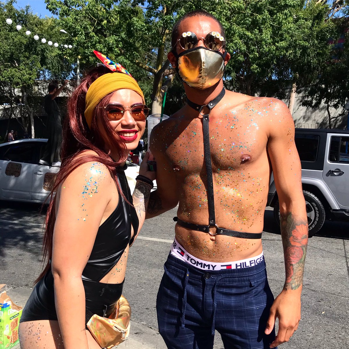 DigitalLA's tweet photo. All Black Lives Matter March celebrated LGBTQ Pride on Sunday. Surprise appearances by Common and Megan Thee Trainer, whose song Savage is top on TikTok. See our pics https://t.co/XhThzu5h05 #ABLMLA https://t.co/4BYFceMHTj