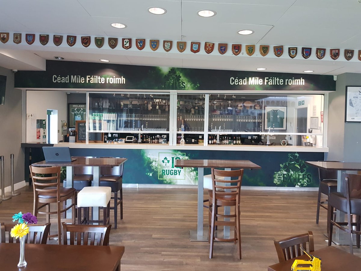 UnderEventsUK's tweet photo. Our team have installed these safety screens at London Irish RFC to keep their team, staff and visitors safe. Drop us a message if you need something similar #staysafe #ukbusiness #safetyscreen #COVID19safety https://t.co/kc8rp77Xbl