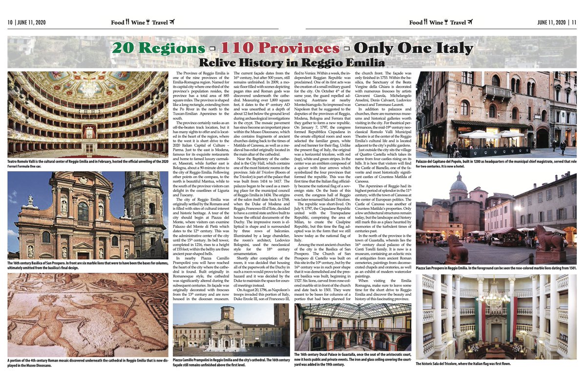 A great tribute to the land of #MatildeCanossa and to our beautiful #EmiliaRomagna can be found in the June issue of #ItalianTribune I'm very happy to have been part of the project with the article about the castle of #Bianello