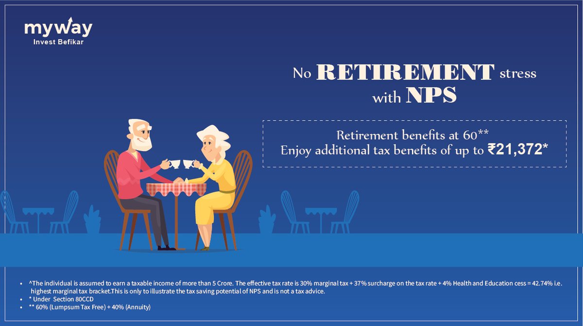 mywaywealth's tweet photo. The future is unpredictable and holds many liabilities. So, why not take hold of your finances by planning for your future in advance? Invest in National Pension Scheme today on Myway Wealth app and save for your retirement!

Click here:https://t.co/KMDh1PZyzm

#PersonalFinance https://t.co/6OkKfEGlmr