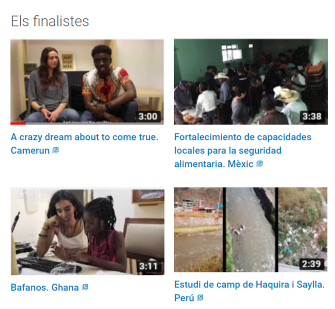 Aquest any, la modalitat vídeo del Concurs Imatges del Sud es decideix per votació de la comunitat <a href="/la_UPC/">Universitat Politècnica de Catalunya (UPC)</a>! 

Vota entre els 4 finalistes
upc.edu/ccd/ca/accions…