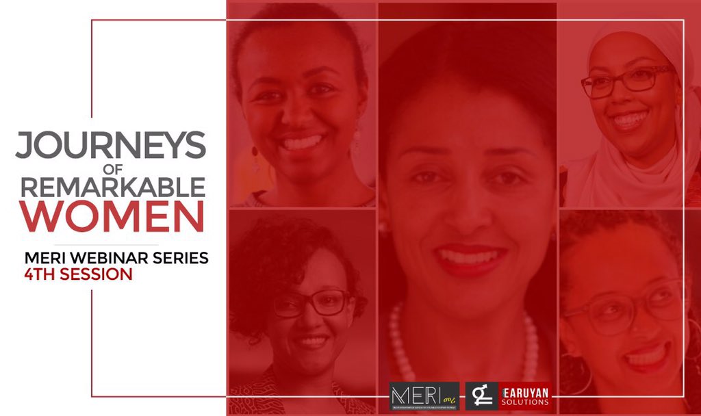 We’re ending the first MERI webinar series with these incredible guests who are going to be sharing their lived experience with us. <a href="/DrSenait/">Professor Senait Fisseha</a> <a href="/X2Yohannes/">Christine Yohannes</a> <a href="/BethlehemMengis/">Bethlehem Mengistu</a> @Aliben86 <a href="/SemhalGuesh/">Semhal Guesh</a> #Leadership #CelebratingWomen #womenleaders