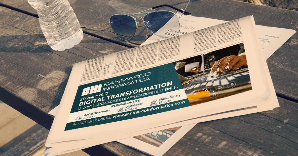 Anche su IlSole24Ore in uscita oggi si parla dei nostri prossimi eventi dedicati alla Digital Transformation. Iscriviti al primo appuntamento del 23 giugno.

#sanmarcoinformatica #webinarOnLife #DigitalTransformation #business