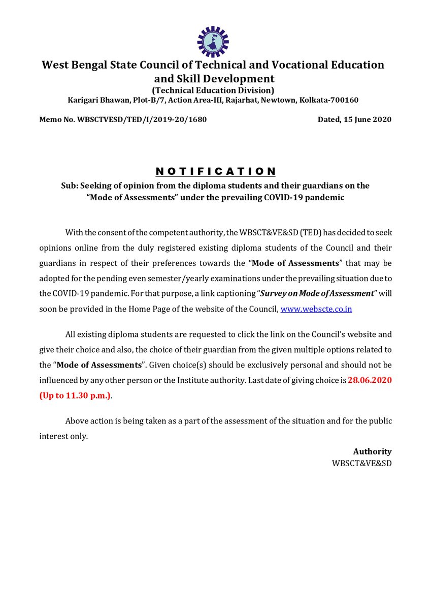West Bengal State Council of Technical Education tweet media