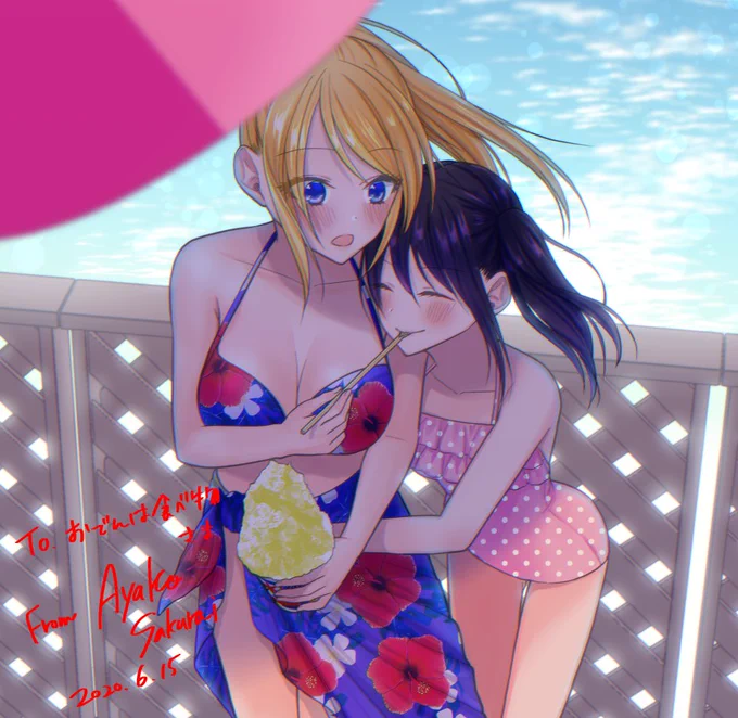 skebリクエスト😊✨
「金髪ポニテと黒髪ツインテの海の家でイチャイチャ百合(要約)」https://t.co/kaGhTcdosB
リクエストありがとうございました✨ 