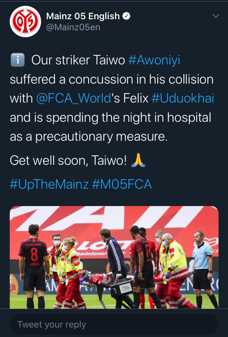 I am glad Taiwo Awoniyi is fine following the head collision during a league game. Many thanks also to the medical team for their timely intervention. However what are the lessons we can learn as a nation from pitch side medical care as seen in leagues such as the bundesliga?