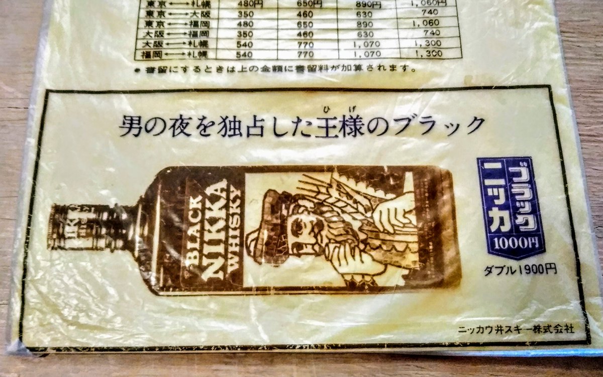 郵便局のレジ袋が7月1日から有料になりますがこちらは昭和の記念切手袋広告が印刷されてましたね当時は王様をひげと読ませてました 06 16 神楽坂ねこの郵便局というなまえのお店