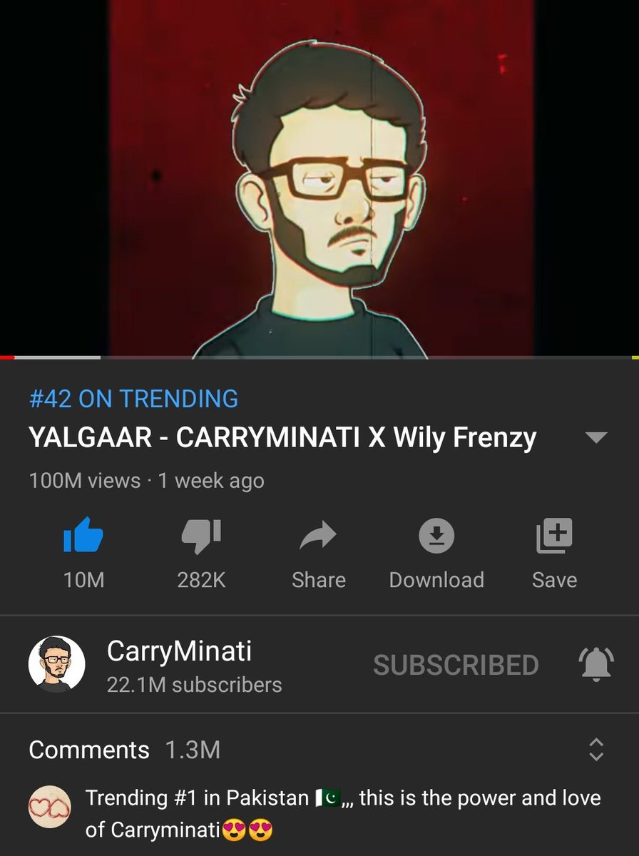 PritiplazaM's tweet photo. @CarryMinati congrats on #100M #yaalgar ..wish u lots of happiness nd success @CarryMinati https://t.co/sYCOha3vAG