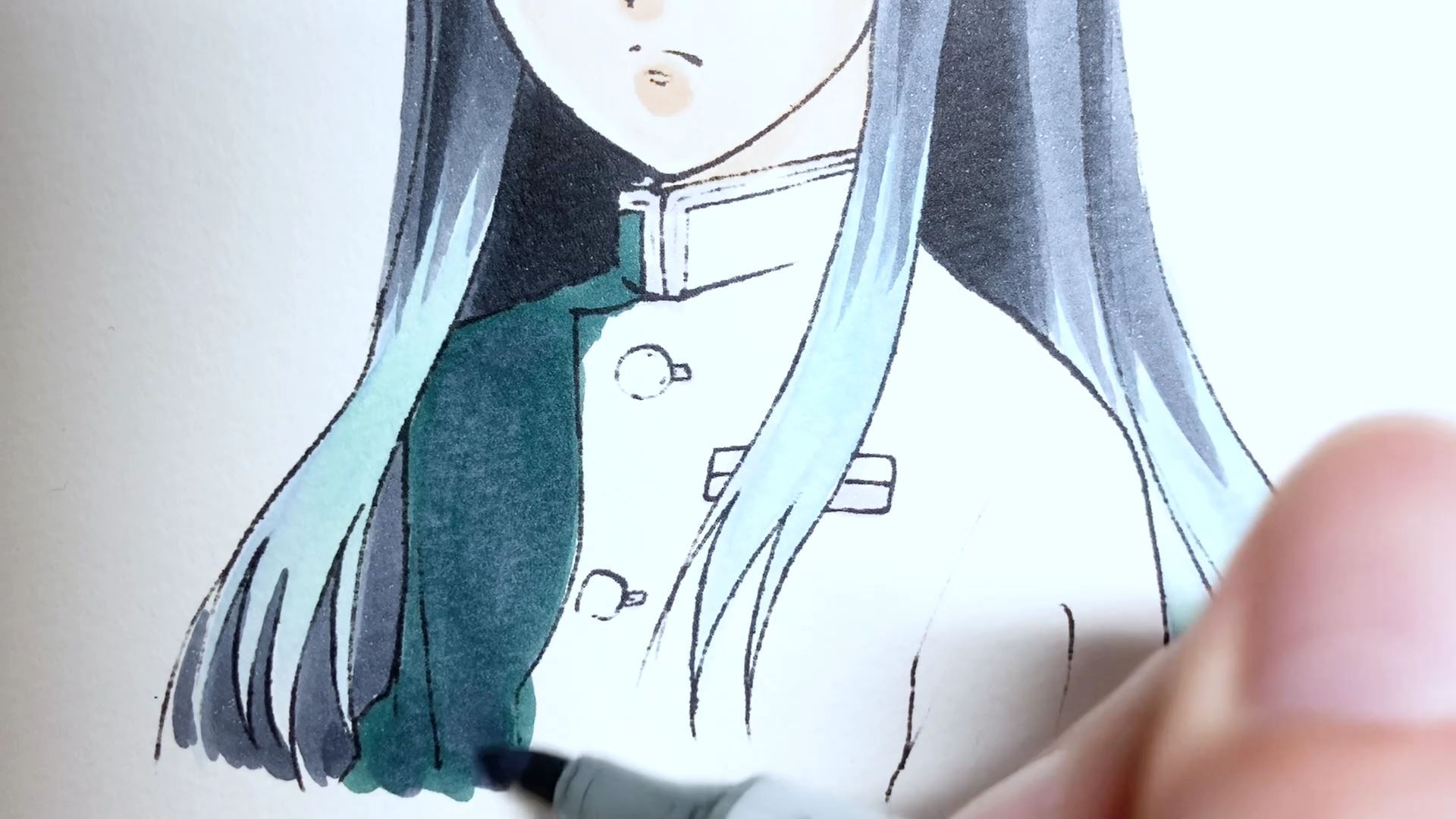 Sai 無一郎にコピックで色を塗ってみました 使ったコピックの色番号 髪 B91 Bg10 隊服 Bg75 C5 C7 Bgベースに試行錯誤 なかなか無一郎の髪にしっくりくる色が作れなかったのでまた近いうちにリベンジします 鬼滅の刃イラスト 時透無
