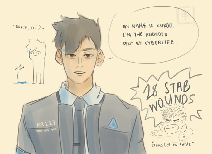 warmup sketch (???) before continuing some zine stuff ? today i offer kuroo as an android because its been too long since we saw him pspspsps 