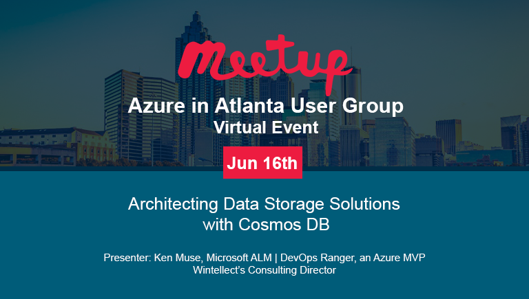 Wintellect's tweet photo. Join Azure MVP & DevOps Ranger Ken Muse (@atlantabass) for a virtual Meet-up session today at 7 PM EDT and learn how to architect data storage solutions with Cosmos DB.
https://t.co/0HDtmBKh0z
#CosmosDB #AzureInTheATL #CosmosDBMeetup https://t.co/sdgWEz9kpQ