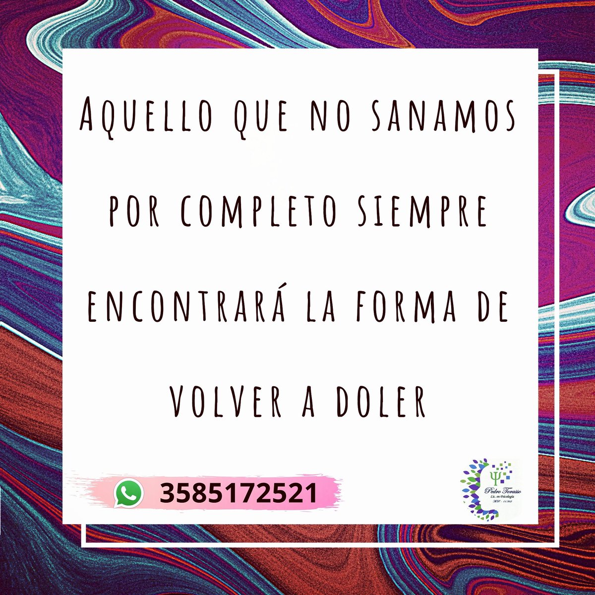 Lo 'no ligado' se repite. .
.
.
.
. «Elaboración»
.
.
.
#psicologia #psicologiaonline #terapia #terapiaonline #psicoanalisis #saludmental #BuenMartes #cordoba #argentina #saludemocional #bienestar