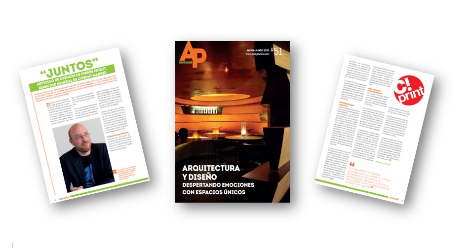 APdigitales's tweet photo. “JUNTOS”: Artículo de #Opinion de Pierre Mirlit, Director General de @CPrint_Madrid , publicado en exclusiva en la revista #APdigitales #51 #CPrint #comunicacionvisual #impresiondigital https://t.co/HKPppKZhHx https://t.co/voU3o82fK2