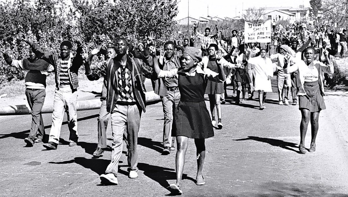 Thinking about the young women and girls who led and were a part of the Soweto uprisings today back in 1976 — about the connections between masculinist histories and how the emphasis on cishetero men shapes the contours of struggle and leaves black women deeply vulnerable.