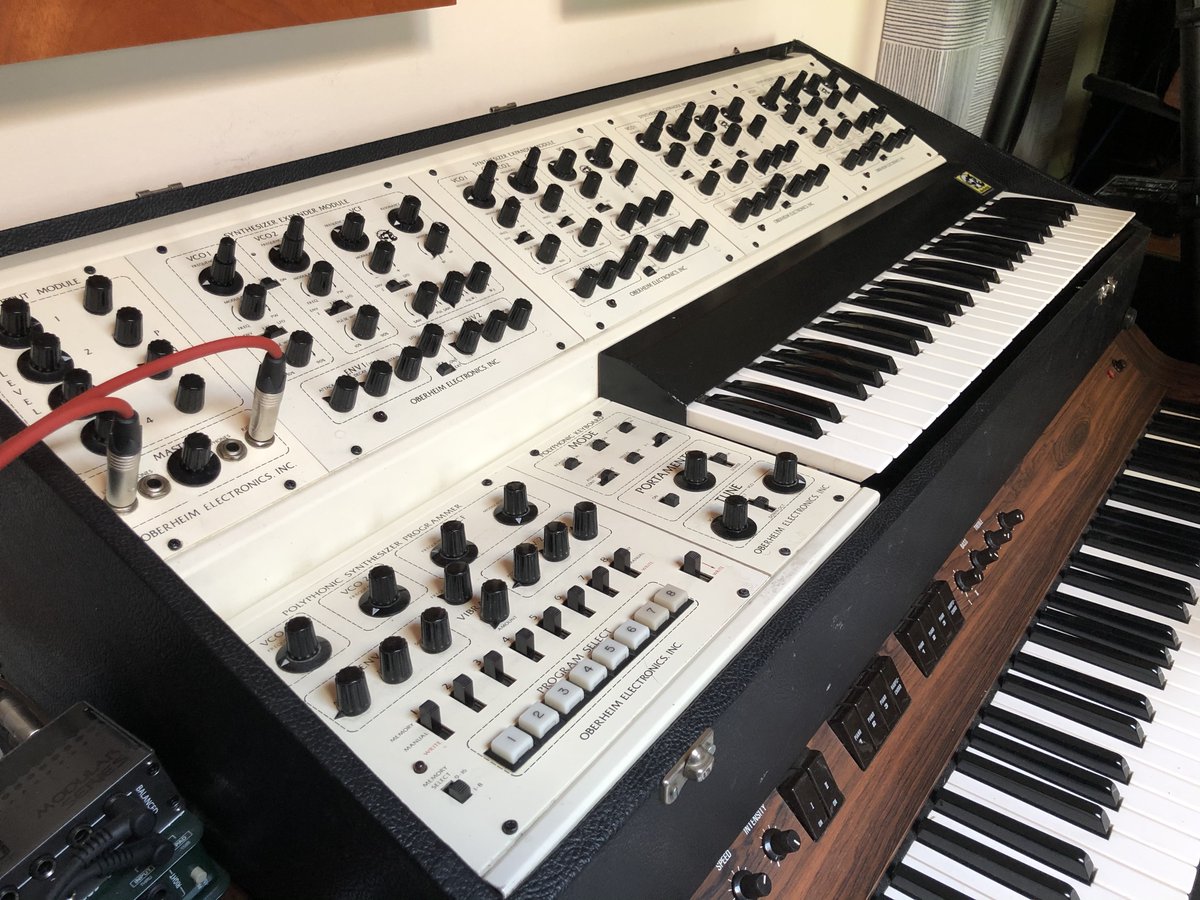 13) Apart from the Juno, the other two main analogue synths used throughout the score were the Prophet 5 and Oberheim Four Voice. These instruments are over 40 years old. In the case of the Oberheim there is no workable way of saving the sounds – the sound is crafted...