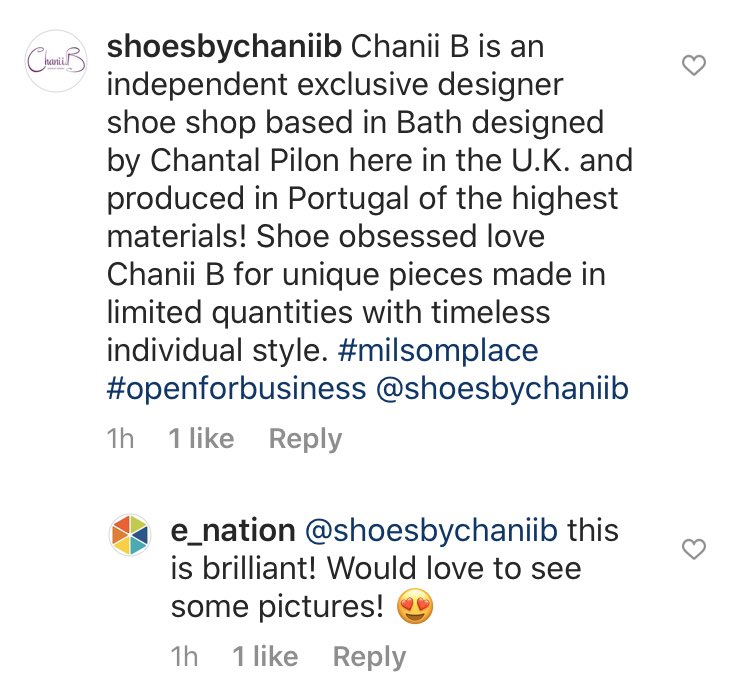    @chaniibshoes is back  #OpenforBusiness at  @MilsomPlace in Bath!If you’re a small business that has reopened, reply to this thread and let us know!  @visitbath