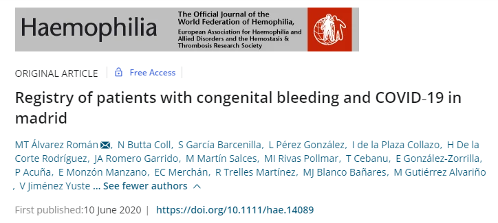 EAHADnews's tweet photo. A study on the first congenital bleeding disorders and #Covid_19 patient registry is now available on #haemophilia. Shows how essential identification &amp; treatment by a HTC specialist team is for a correct assessment of haemorrhage/thrombosis risks.

Read➡️https://t.co/MeWbDmHBwg https://t.co/LJWIa1sfZ1