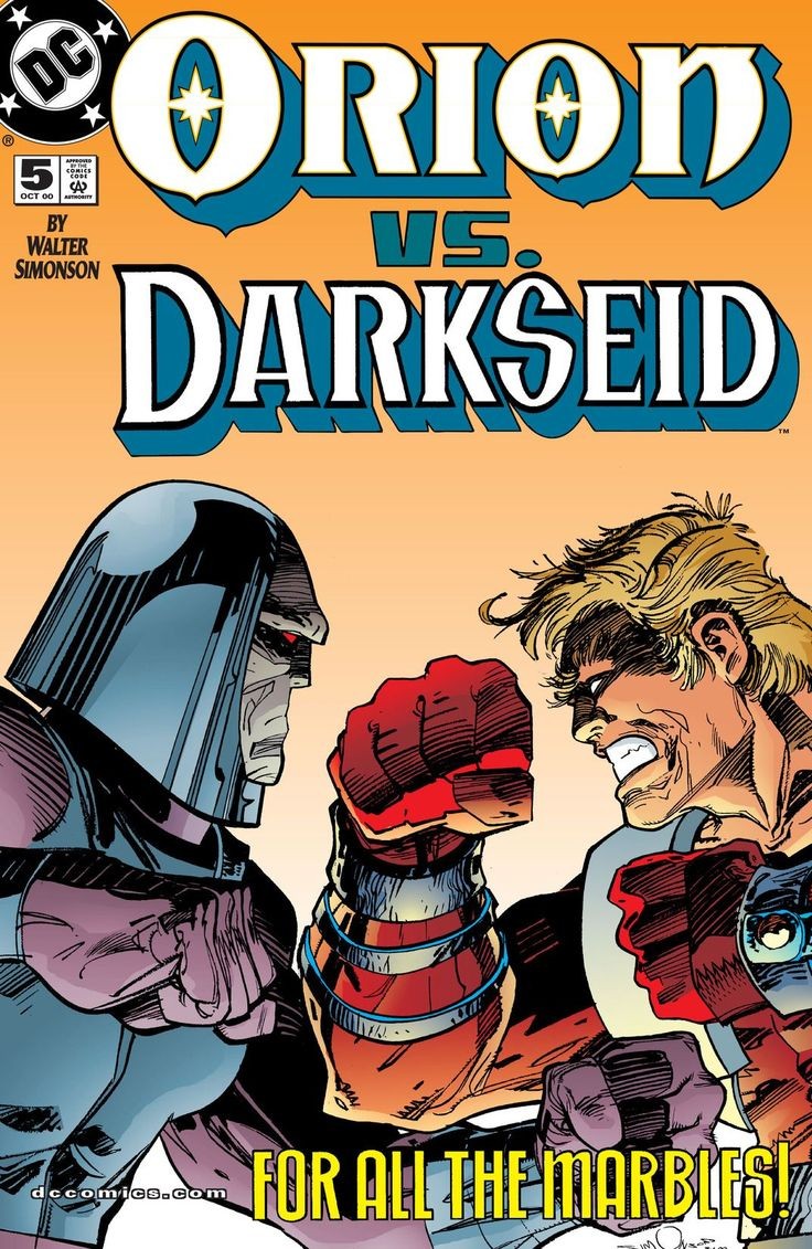 To end wars,New Genesis King Highfather son Scott Free ni alage Darksied son Orion(darkseid hates Orion) ni exchange cheskuntaru peace treaty tho. Idhi reverse avudhi darkseid ki. Actual son Orion New Genesis ideals ni defend cheyyadam start chesi darkseid ke enemy avthadu.