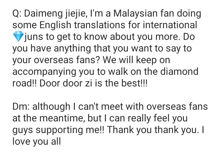 I saved the best for last  Daimeng replied to my comment!!!!!!!! I hope Daimeng can have international events in the future but still SJJAJDJSJ I almost screamed when I got the notification omg omg omg omg 