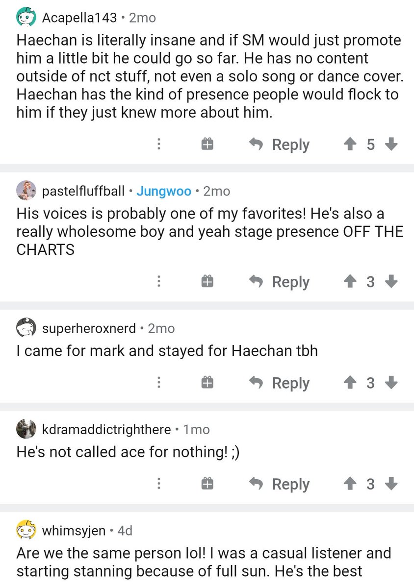 "i can't believe ive been missing out all this time. haechan was truly born to be on stage."