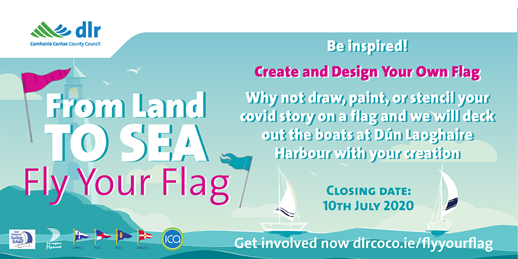 dlrcc's tweet photo. Have you started making your flag yet? We'll be flying everyone's flags in our Harbour as we emerge from the final phase of restrictions in August for our #FlyYourFlag event! Check out the full story and tips on how to create your flag here: https://t.co/mKJUikCVqF https://t.co/BrwiCRdqgX