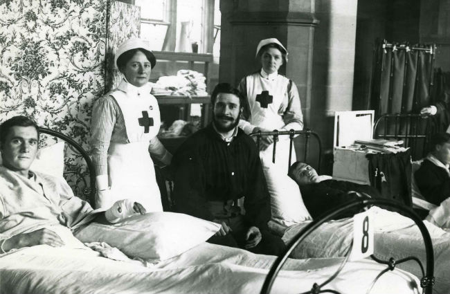 Don't know what happened. May find out later. Sadly no pic of Eira so far either. A small reminder of her work.And a nice page on the evolution of nursing uniforms during WW1:  http://www.scarletfinders.co.uk/157.html  #nurses