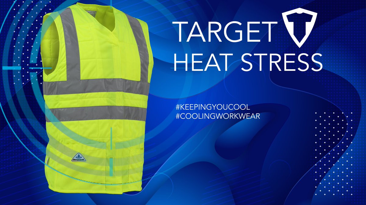 TechNicheEurope's tweet image. A classic TechNiche cooling vest certified ISO20471 Class 2, staying cool for 5/10hrs and reducing thermal skin temperature by 8˚C. Keep your workforce cool this summer with Hyperkewl #keepingyoucool #coolingworkwear #heatstress #coolingvest #PPE #workwear #SummerHeat #cooldown