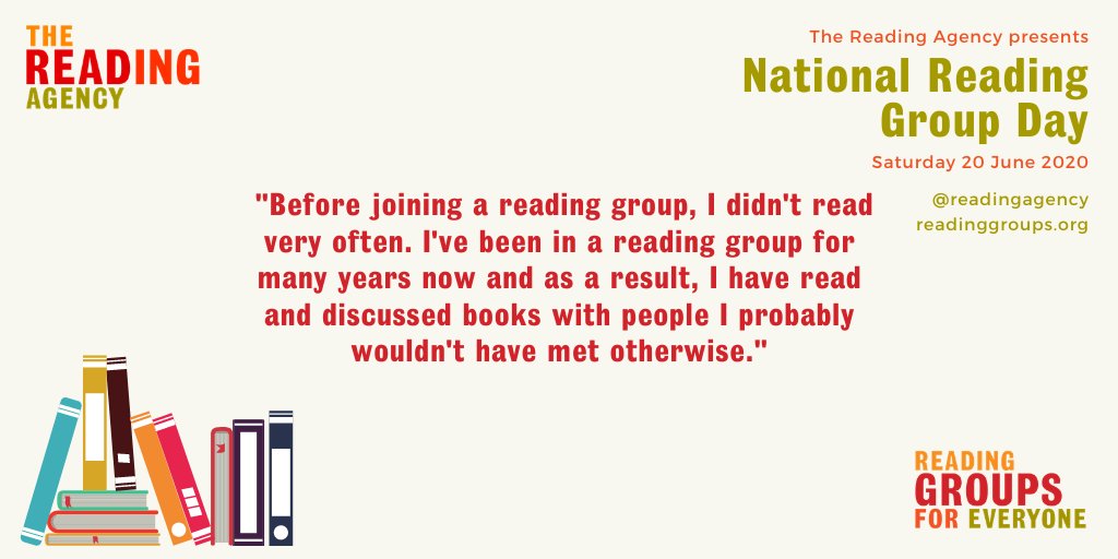 Has being in a #readinggroup encouraged you to read more and talk about books with different people? Celebrate your group with us on Saturday for National Reading Group Day #NRGD20
