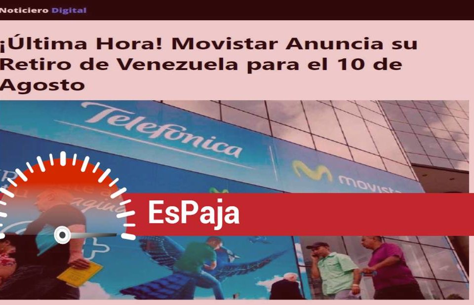 DiarioTalCual's tweet photo. EsPaja | ¿Se va Movistar de Venezuela el 10 de agosto? #TalCual #ClaroyRaspao #PuraPaja https://t.co/09zSiTqxjr https://t.co/YNePYeNqpP