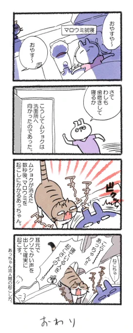 猫ちゃん容赦ない!!#るーさん #るー3 #日常 #日記 #4コマ漫画  