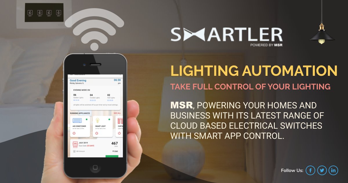 #MSR #Lighting #Automation #PoweringHomes #ElectricalSwitches #SmartSwitches #Cloudbased #SmartAppControl #ContolYourLighting #MSR #SmartHome #Smartler