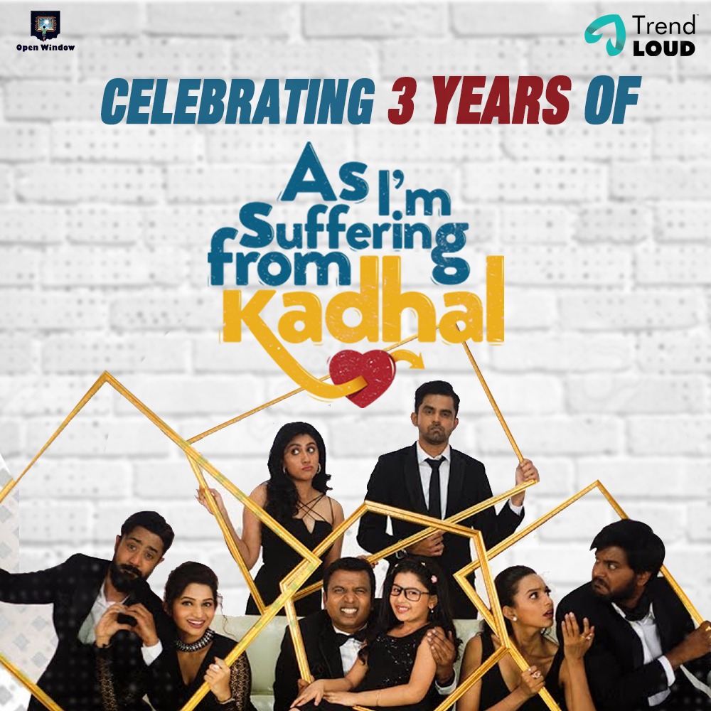 Trendloud's tweet photo. 3yrs since South India's first- ever Tamil web series came out. Let us all suffer from kadhal and binge this riot of a series streaming on @DisneyPlusHS ! 

@directormbalaji @actorsananth @nakshathra___ @DhanyaBee @sunderramu @sanchana_n #AbishekJoseph #TrendLoud #3yearsofASK https://t.co/UybKsVQkl1