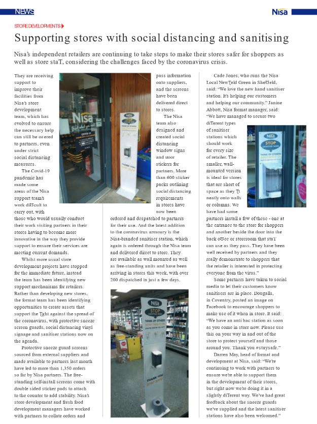 NisaRetail's tweet image. Our format + development team has been supporting #Nisa retailers in a slightly different way these past few months, identifying, sourcing + ordering equipment to help retailers keep themselves, their staff + their shoppers safe. Great team effort. #staysafe #storedevelopment