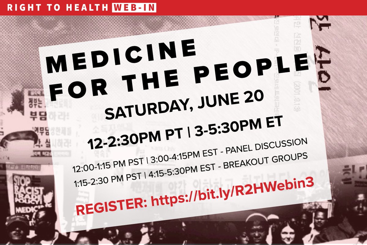 Join us and hundreds of #righttohealth activists to discuss how we can be working together RIGHT NOW to ensure that a COVID-19 vaccine is available to everyone who needs it. RSVP here: bit.ly/R2HWebin3
