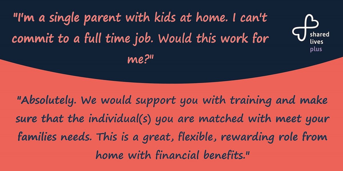 It doesn't matter what your family looks like, single parent, no kids, 10 kids, foster parent; you could still fit shared lives into your family unit with the right match 💕 #SharedLivesWeek #SharedLivesCumbria #SharedLivesPlus #SharedLives #Sharedfamily #Family #Carer