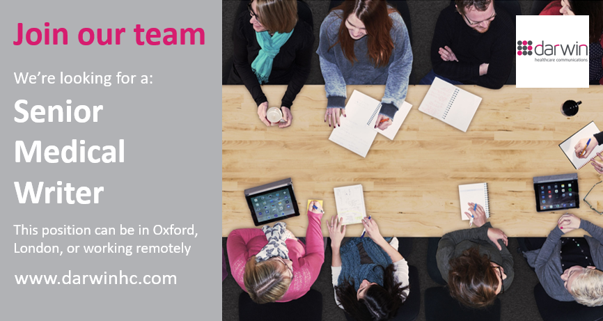 DarwinHealthCom's tweet photo. Hello! We're looking for a Senior Medical Writer to be based in Oxford or London, or to work remotely. You can find more details at https://t.co/tyVwYhjx7n and email Jess at Jessica.Richardson@WPPHealth.com if you have any questions. #medcomms #careers #jobs #keepingbusy https://t.co/dW4Qfo6A7j